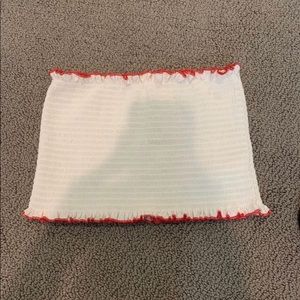 White/Red Tube Top